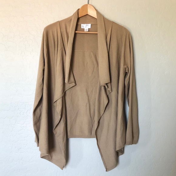 Ann Taylor Tops - 📚Ann Taylor Loft | Sand Color Drape Open Sweater